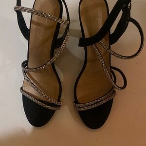 Black and silver heels